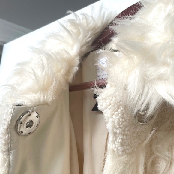 Kensie Ivory Patchwork Mixed Faux Fur Coat | Size XL - Picture 5 of 10